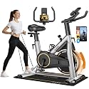 Exercise Bike, Magnetic Resistance Stationary Bikes for Home with App Compatible, Silent Indoor Cycling Bike with 350lbs Weight Capacity Comfortable Seat, Digital Monitor &amp; Phone Mount