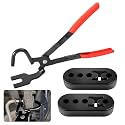 Exhaust Hanger Removal Tool Kit with 2PCS 4 Hole Exhaust Hangers,Universal Exhaust Hanger Pliers for Quick Removal Muffler Hanger,Essential Exhaust Hanger Tool Car Accessories