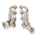 Exhaust Headers, Shorty Headers for 2002-2013 Silverado Sierra Tahoe Yukon Suburban Avalanche Escalade 4.8L 5.3L 6.0L 6.2L LS V8, 304 Stainless Steel, Polished, 1-5/8 in. Primary Tubes, Bolt-on Fit
