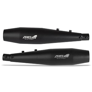 exhaust for interceptor 650 amp continental gt 650  2 bhp power boost deep bass sound lightweight twin silencer easy fit brushed
