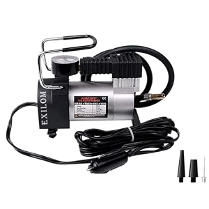 heavy duty metal electric car air compressor with pressure gauge 12v dc portable tyre inflator air pump for car trucks bus bike auto amp van single cylinder 150 psi high pressure