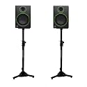 Exito-Studio Monitor Speaker Stands/with Locking Safety Pin (Pack of 2) Metal Constructed Stands Ideal for Surround Sound, Bookshelf and Monitoring Speakers