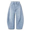 EXLURA Barrel Jeans Women Y2K Boyfriend Denim Pants Casual Baggy Jeans
