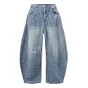 EXLURA Barrel Jeans Women Y2K Boyfriend Denim Pants Casual Baggy Jeans