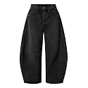 EXLURA Barrel Jeans Women Y2K Boyfriend Denim Pants Casual Baggy Jeans