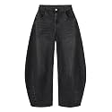 EXLURA Barrel Jeans Women Y2K Boyfriend Denim Pants Casual Baggy Jeans