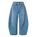 EXLURA Barrel Jeans Women Y2K Boyfriend Denim Pants Casual Baggy Jeans