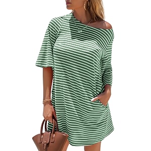 EXLURA Womens Summer T Shirt Dress Casual