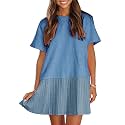 EXLURA Womens Summer Casual Short Sleeve Dress