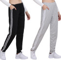 EXOLACE Women Striped Black, Grey Track Pants