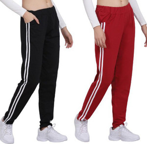 exolace pack of 2 women striped black maroon track pants