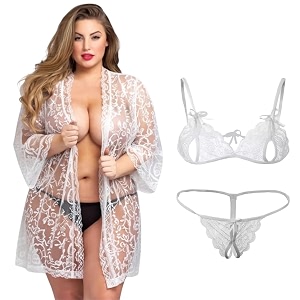 Exotic Bra Panty Set with Matching Shrug