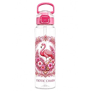 Exotic Charm Flamingo Printed Water Bottle 1