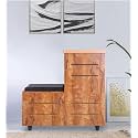L Shape Shoe Cabinet, 3 Shelves, with Siting
