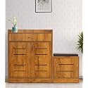 L ShapeSHOE Rack Cabinet with 2 Doors, 1 Drawers, and Shoe Storage,