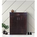 Shoe Rack with 2 Door and 1 Drawer Made with Engineered Wood (Dark, Matte Finish)
