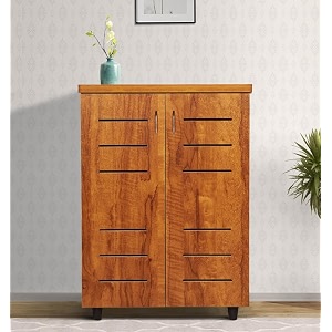 shoe rack with 4 cabinet made with engineered wood mango wood matte finish
