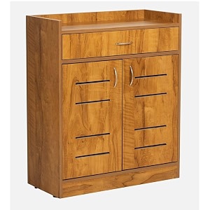 shoe rack with 4 cabinet made with engineered wood mango wood matte finish