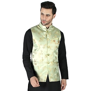 Exotic India Ethnic Wear Floral Brocade Nehru