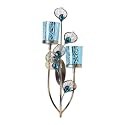 Zingz &amp; Thingz Exotic Peacock Plume Collection Tealight &amp; Candle Lighting, 5.5x5.25x14.5, Wall Sconce Duo