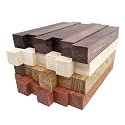 Exotic Wood Pen Blanks 24-Pack Pen Turning Supplies, DIY Pen Crafts: Bloodwood, Mexican Ebony, Jatoba, Hard Maple, 6 of Each Wood Type, 5 x 3/4 x 3/4 inches