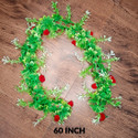 EXOTICA Red Rose Hanging Chain artificial flower | Long Flower for Home Decoration | For Window or Door Decoration|Buy Multiple and join the flowers to make it bigger Green, Red Rose Artificial Flower (60 inch, Pack of 1, Sin
