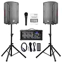 EXOTON S-1202 12inch 2000W Bluetooth PA System with Powered Mixer Set