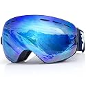 EXP VISION Snowboard Ski Goggles Men Women Youth, Anti Fog OTG Winter Snow Goggles Spherical Detachable Lens