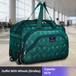 jholawala expandable 60 l strolley duffel bag - peach - regular capacity duffel with wheels strolley