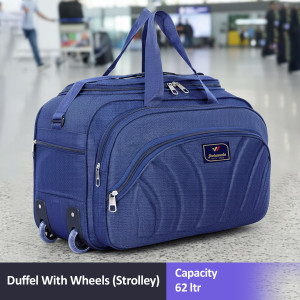 jholawala expandable 62 l strolley duffel bag - travel luggage duffel bag - purple - large capacity duffel with wheels strolley