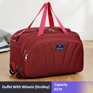 jholawala expandable 62 l strolley duffel bag - travel luggage duffel bag - purple - large capacity duffel with wheels strolley