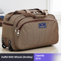 Jholawala (Expandable) 62 L Strolley Duffel Bag - travel luggage duffel bag -Brown- Large Capacity Duffel With Wheels (Strolley)
