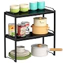 Expandable Cabinet Shelf Organizer, Metal Kitchen Countertop Storage Shelf