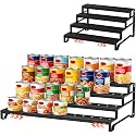 Expandable Can Organizer for Pantry, 4 Tier Metal Canned Food Storage