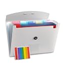 Expanding File Folder - 13 Pockets White Accordion Filing Organizer for Documents, Aesthetic Paper Folder