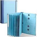 Expanding File Folder with Button Closure Accordion