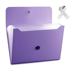 expanding file folder file organizer with 13 pockets accordion filing folder aesthetic paper organizer for work school home office deep purple