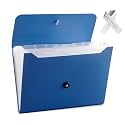 Nicfaec Expanding File Folder, 13 Pockets, Blue, Durable, Great Capacity,for Work, School, Home, Office
