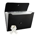 Expanding File Folder File Organizer 13 Pockets Accordion Filing Folder Expandable File Folder for Documents Aesthetic Paper Organizer Folder for Work, School, Home, Office, Black Transparent