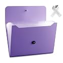 Expanding File Folder File Organizer with 13 Pockets Accordion Filing Folder Aesthetic Paper Organizer for Work, School, Home, Office, Deep Purple
