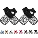EXPAWLORER Anti Slip Dog Socks to Prevent Licking Paws, Shoes for Hot Pavement, Dog Booties for Small Medium Large Senior Dogs, Traction Control Boots &amp; Paw Protectors for Hardwood Floors Black&amp;Grey