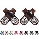 EXPAWLORER Anti Slip Dog Socks to Prevent Licking Paws, Dog Shoes for Hot Pavement, Dog Booties for Small Medium Large Senior Dogs, Traction Control Boots &amp; Paw Protectors for Hardwood Floors Coffee