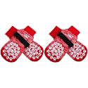 EXPAWLORER Anti Slip Dog Socks to Prevent Licking Paws, Dog Shoes for Hot Pavement, Dog Booties for Small Medium Large Senior Dogs, Traction Control Boots &amp; Paw Protectors for Hardwood Floors-Red