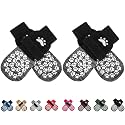 EXPAWLORER Anti Slip Dog Socks to Prevent Licking Paws, Shoes for Hot Pavement, Dog Booties for Small Medium Large Senior Dogs, Traction Control Boots &amp; Paw Protectors for Hardwood Floors Black&amp;Grey