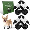 EXPAWLORER Halloween Anti Slip Dog Socks to Prevent Licking Paws, Boots &amp; Paw Protectors with Grippers,Doggie Booties for Hardwood Floors for Small Medium Large Senior Dogs Costume White Ghost Wings M