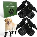 EXPAWLORER Halloween Anti Slip Dog Socks to Prevent Licking Paws, Boots &amp; Paw Protectors with Grippers,Doggie Booties for Hardwood Floors for Small Medium Large Senior Dogs Costume Black Devil Wings L