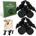 EXPAWLORER Halloween Anti Slip Dog Socks to Prevent Licking Paws, Boots &amp; Paw Protectors with Grippers,Doggie Booties for Hardwood Floors for Small Medium Large Senior Dogs Costume Black Devil Wings S