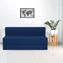 Expecting Smile 4 Seater 6*6 Size Jute Fabric Washable Cover Sofa Bed 4 Seater Double Fold Bed 4 Seater Double Foam Fold Out Sofa Cum Bed