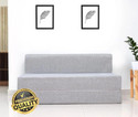 Expecting Smile 6*3 Size Jute Fabric Washable Cover Double Fold bed 1 Seater Single Foam Fold Out Sofa Cum Bed