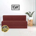 Expecting Smile 6*5 Size Jute Fabric Washable Cover Double Fold Bed 3 Seater Double Foam Fold Out Sofa Cum Bed